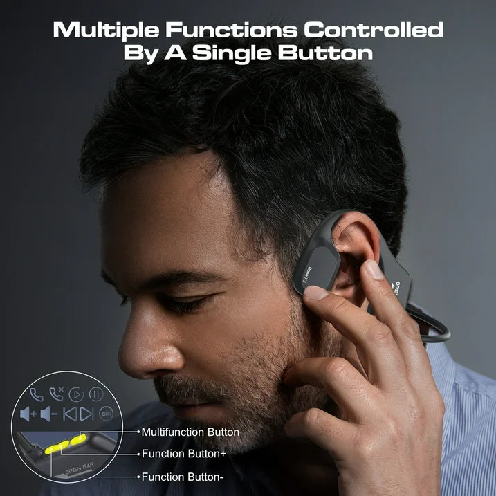 TOPVISION Bone Conduction Swim Headphones, Open Ear Wireless Bluetooth Headsets, IP68 Headphones with Bluetooth 5.3 and 8GB MP3 Player for Run, Hike
